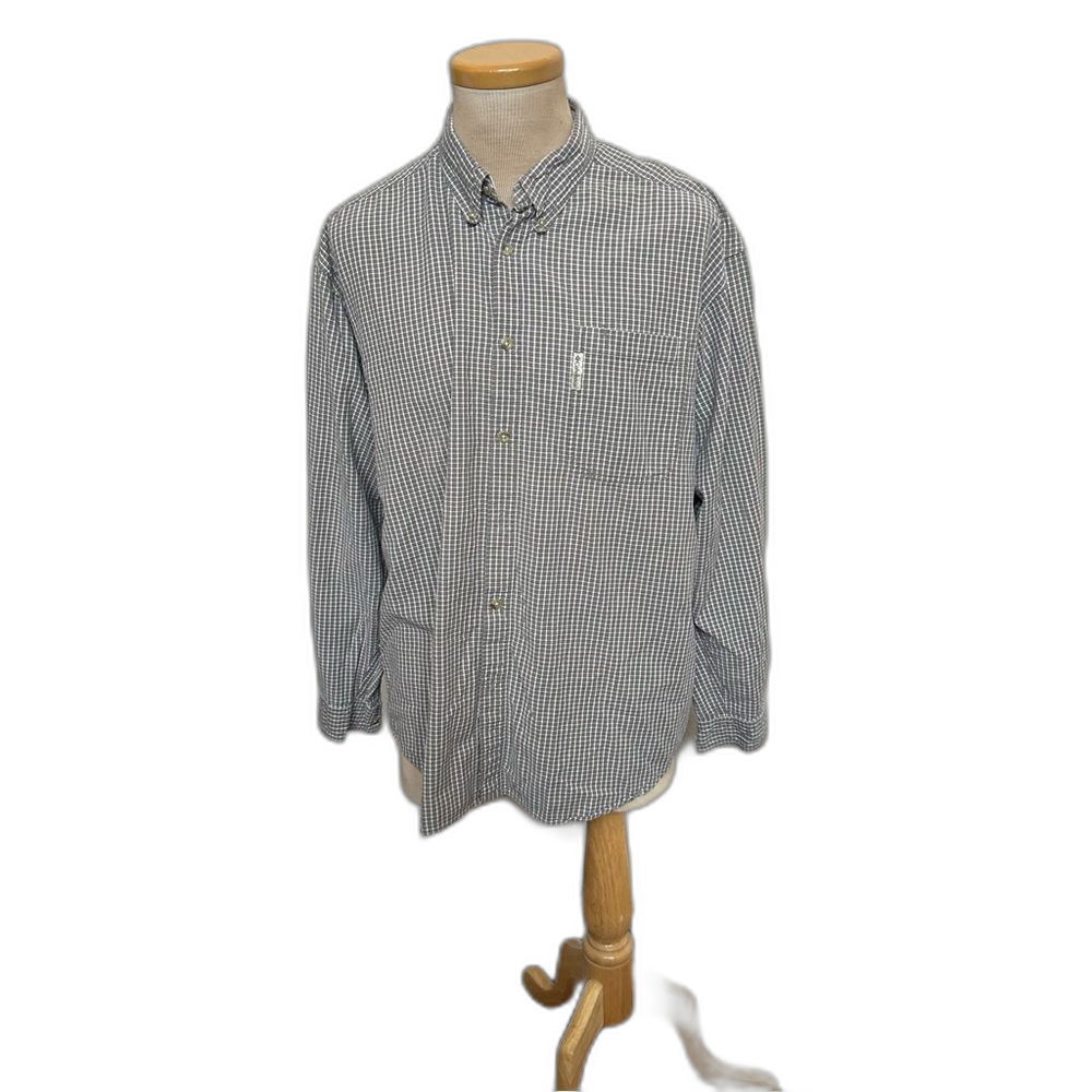 Columbia Beige Plaid Longsleeved Shirt - Men Size XL - Workwear Cabincore
